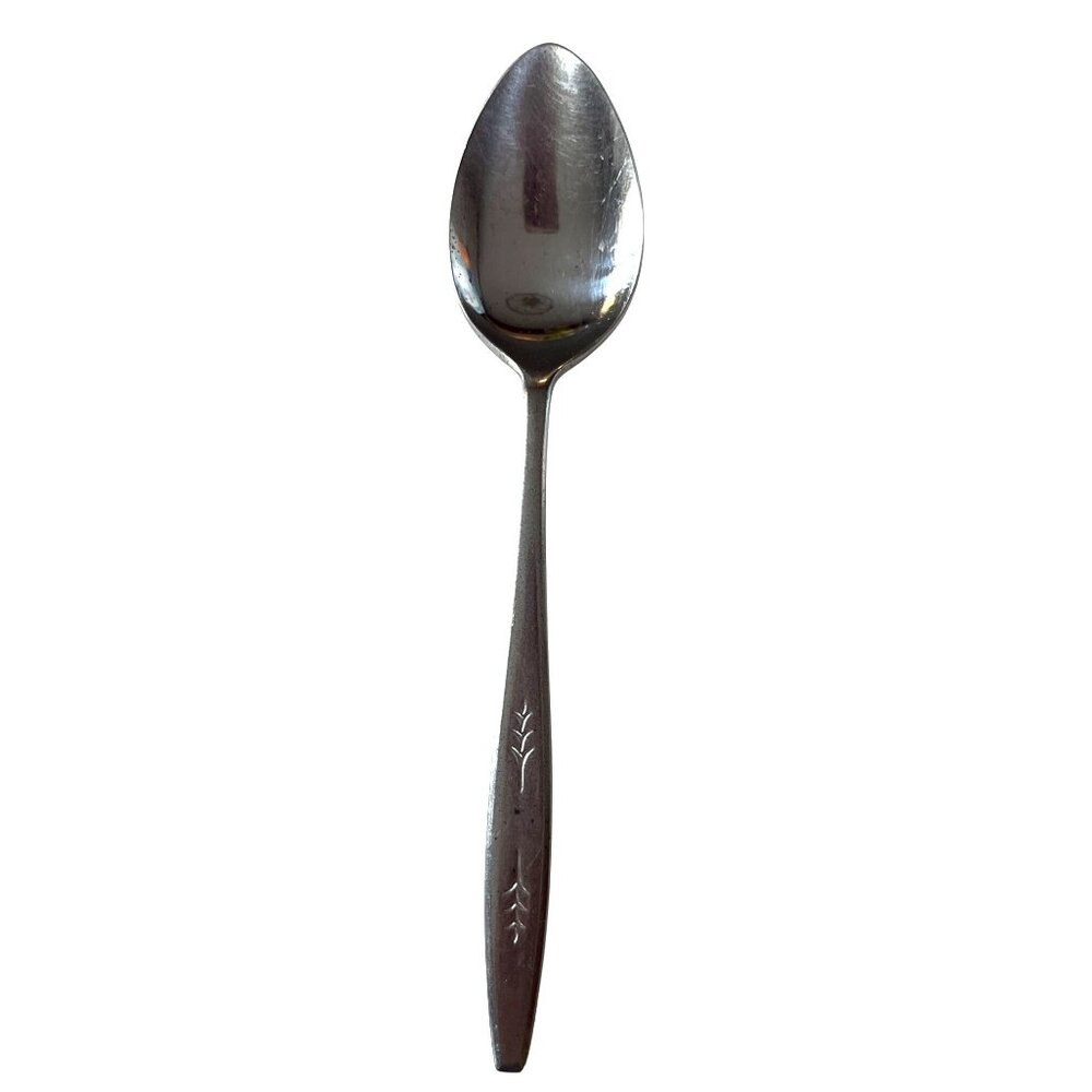 Stainless Steel Soup Spoon With Etched Design By New Essentials - 6.5 Inches